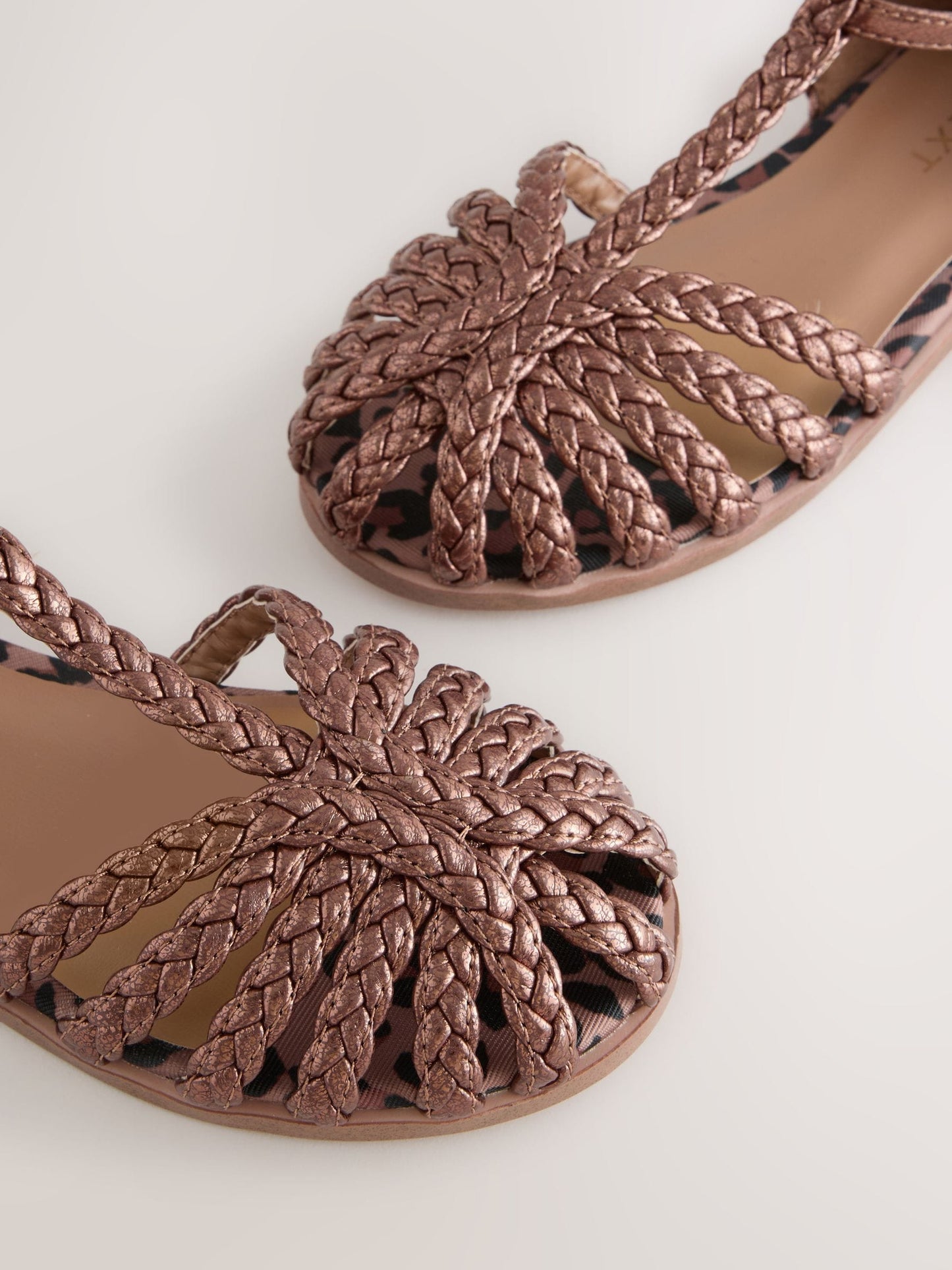 Bronze Metallic Plaited Fisherman Sandals image 4