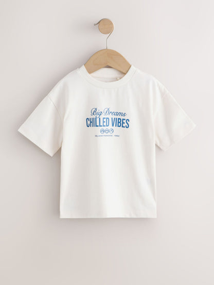 Blue/Navy/Green/Red/White Small Short Sleeve Graphic T-Shirts 5 Pack (3mths-7yrs) image 4