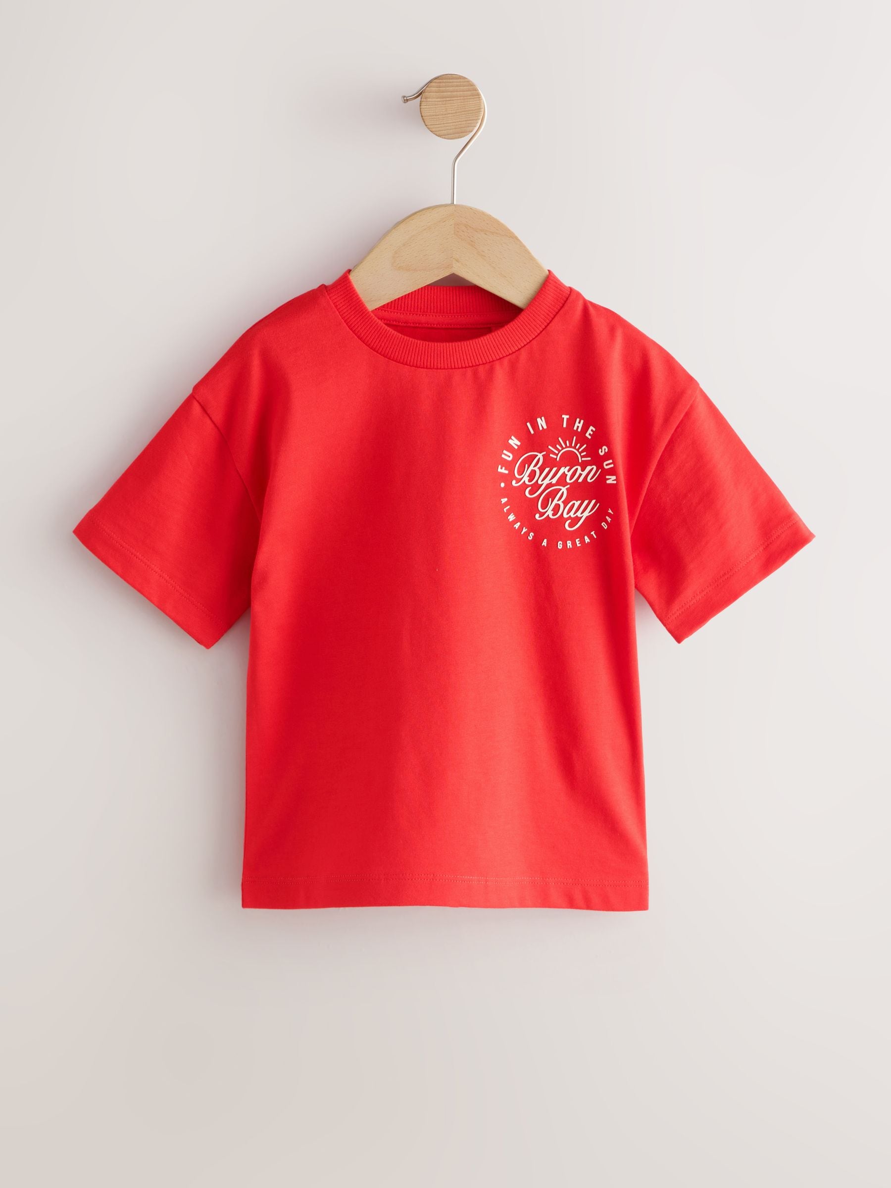 Blue/Navy/Green/Red/White Small Short Sleeve Graphic T-Shirts 5 Pack (3mths-7yrs) image 6