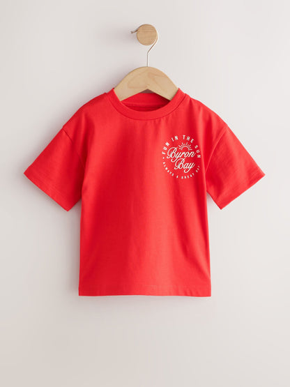 Blue/Navy/Green/Red/White Small Short Sleeve Graphic T-Shirts 5 Pack (3mths-7yrs) image 6