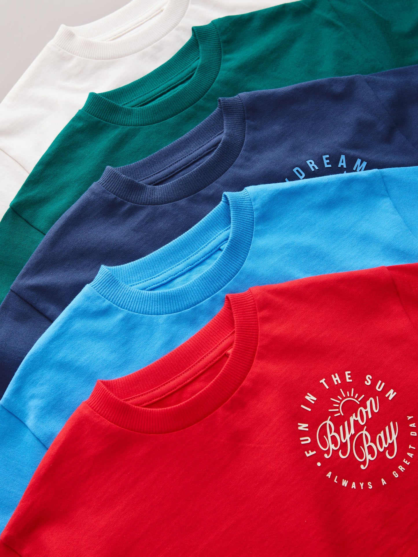 Blue/Navy/Green/Red/White Small Short Sleeve Graphic T-Shirts 5 Pack (3mths-7yrs) image 8
