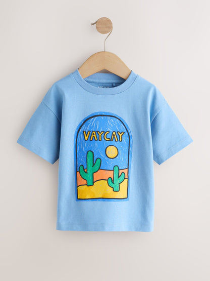 Green/Yellow Stamps Short Sleeve Graphic T-Shirts 4 Pack (3mths-7yrs) image 4