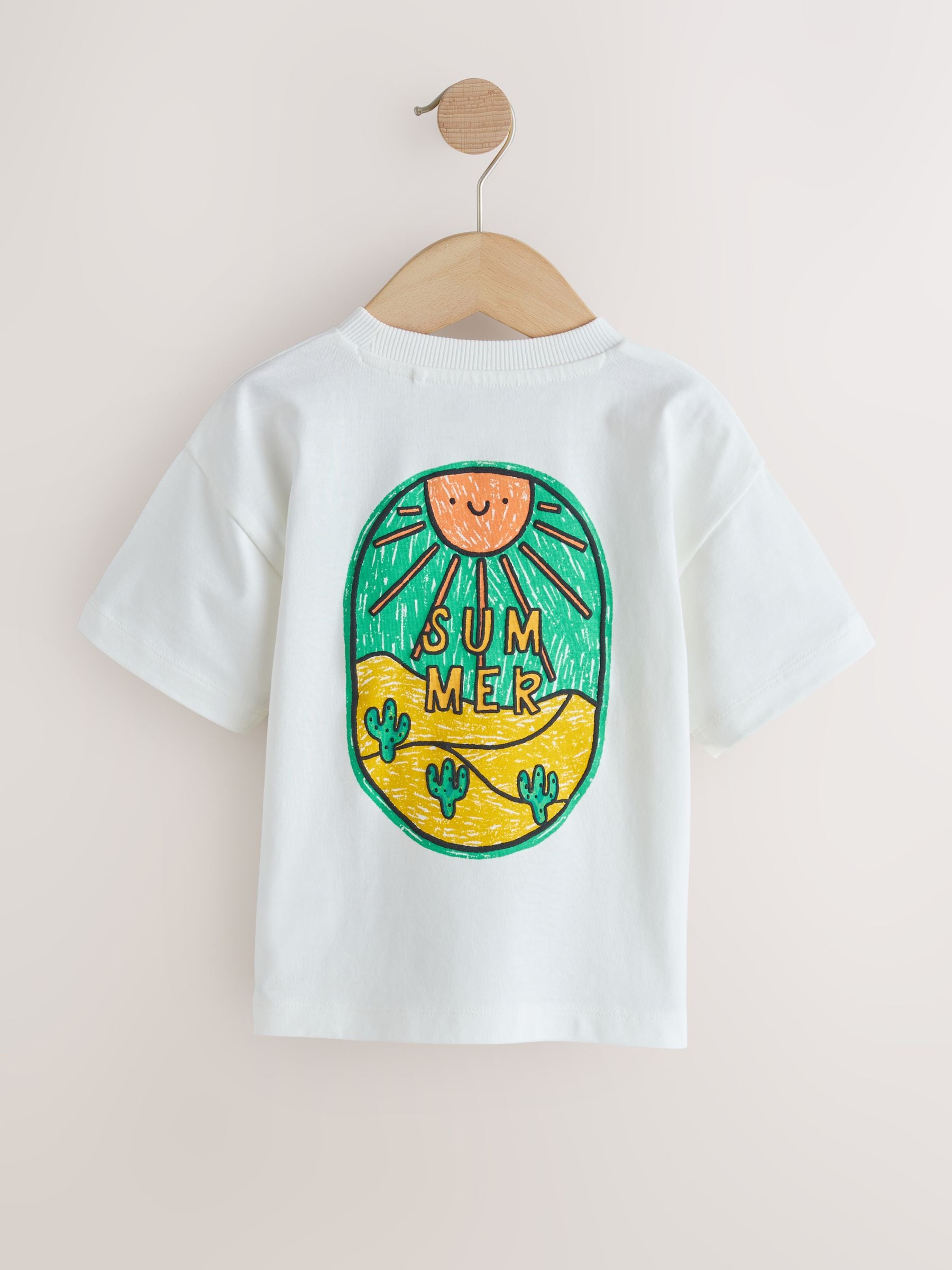 Green/Yellow Stamps Short Sleeve Graphic T-Shirts 4 Pack (3mths-7yrs) image 6