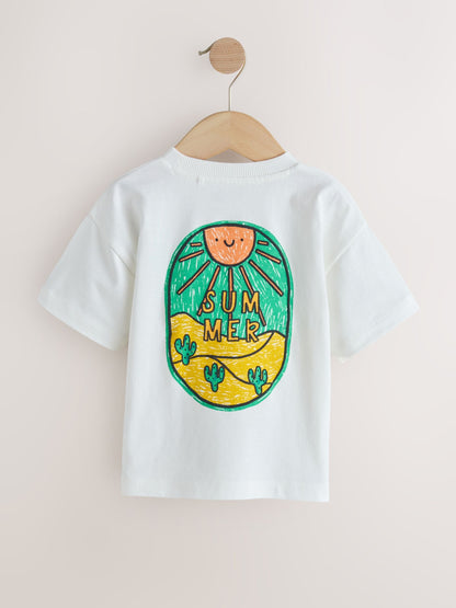 Green/Yellow Stamps Short Sleeve Graphic T-Shirts 4 Pack (3mths-7yrs) image 6