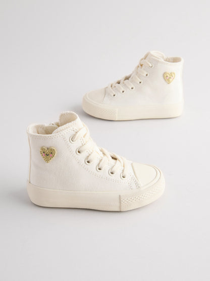 White Wide Fit (G) High Top Trainers image 1