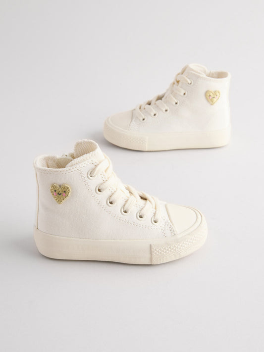 White Wide Fit (G) High Top Trainers image 1