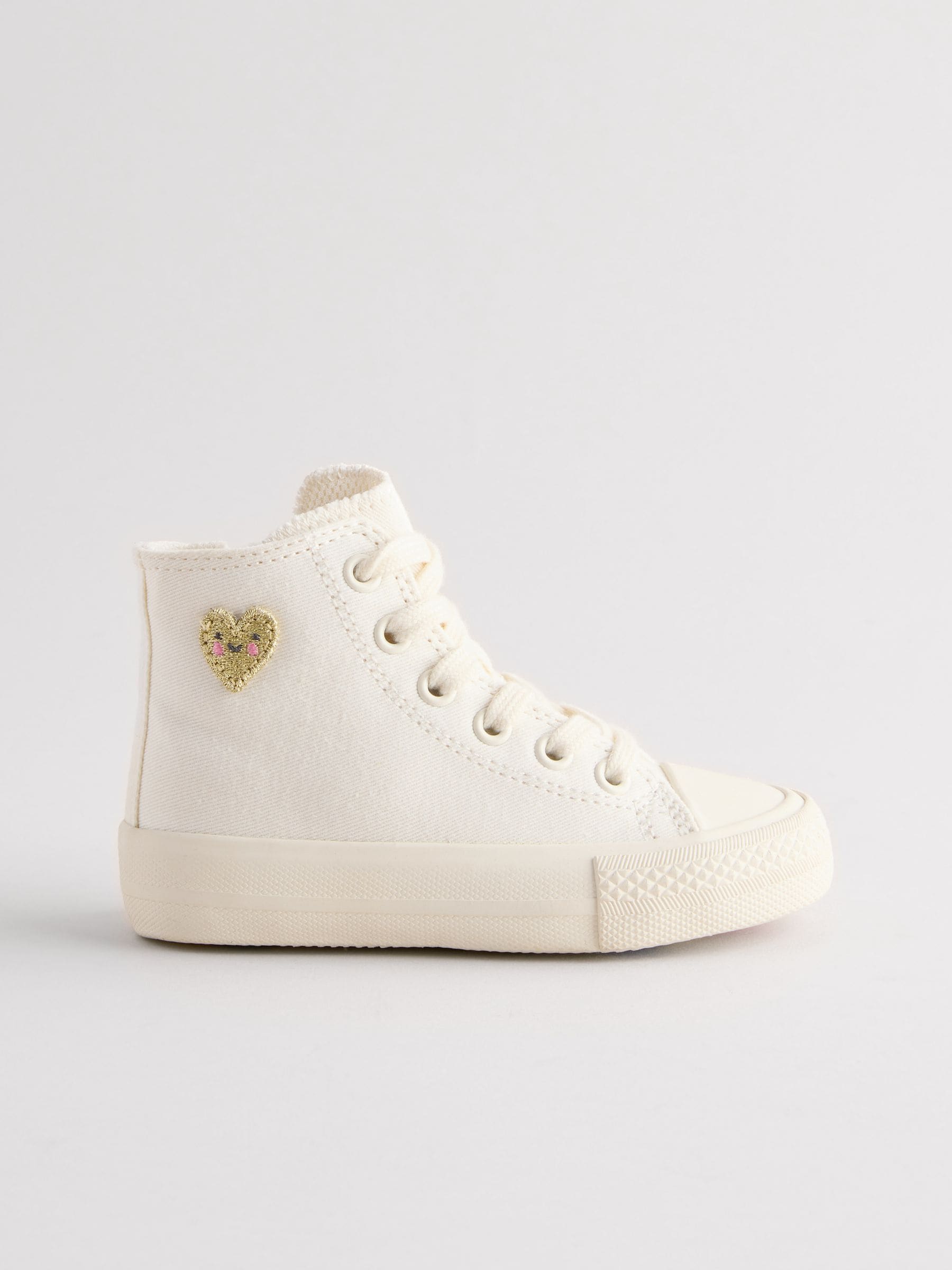 White Wide Fit (G) High Top Trainers image 2