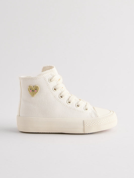 White Wide Fit (G) High Top Trainers image 2