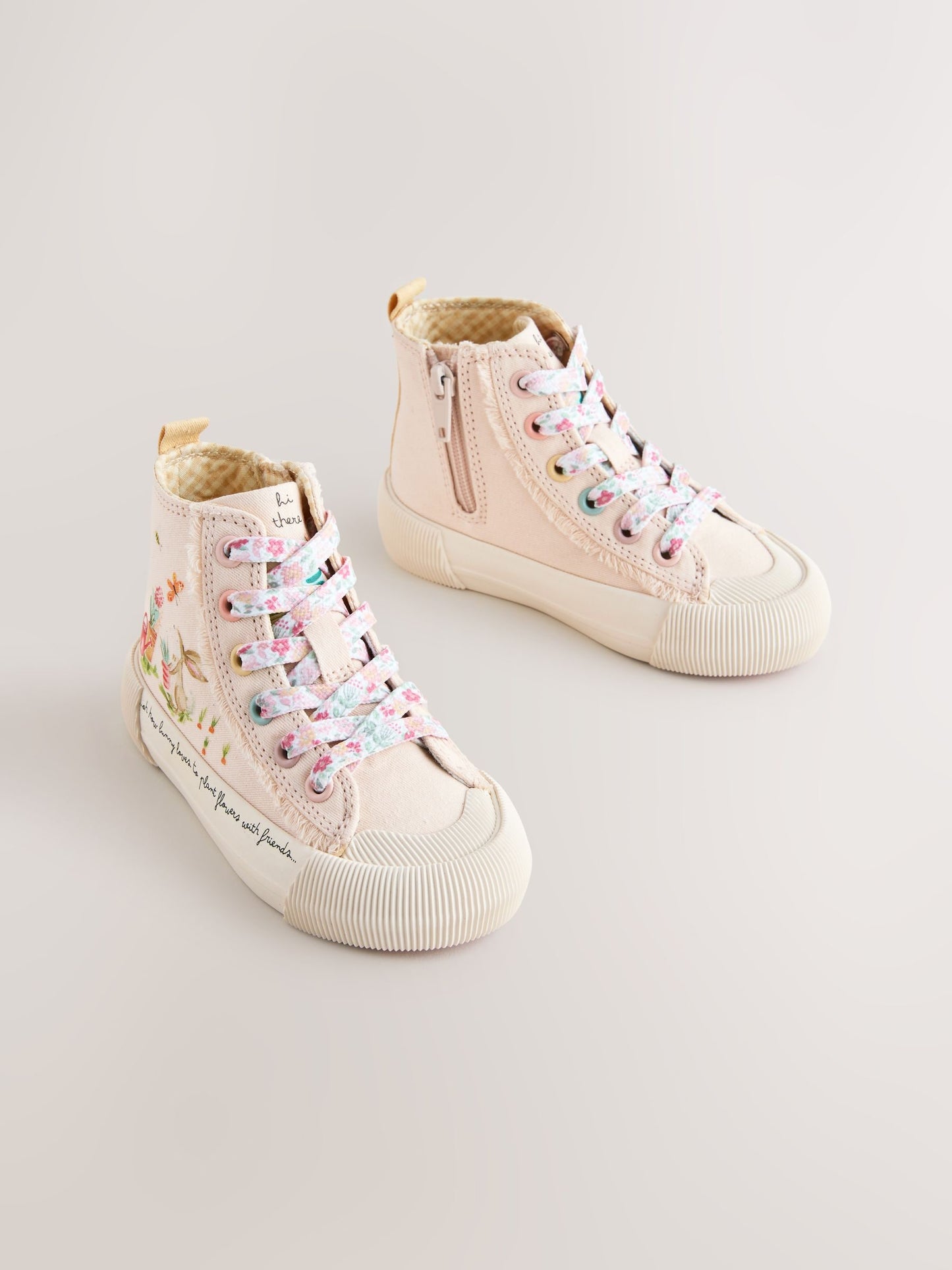 Pink Character Wide Fit (G) High Top Trainers image 1