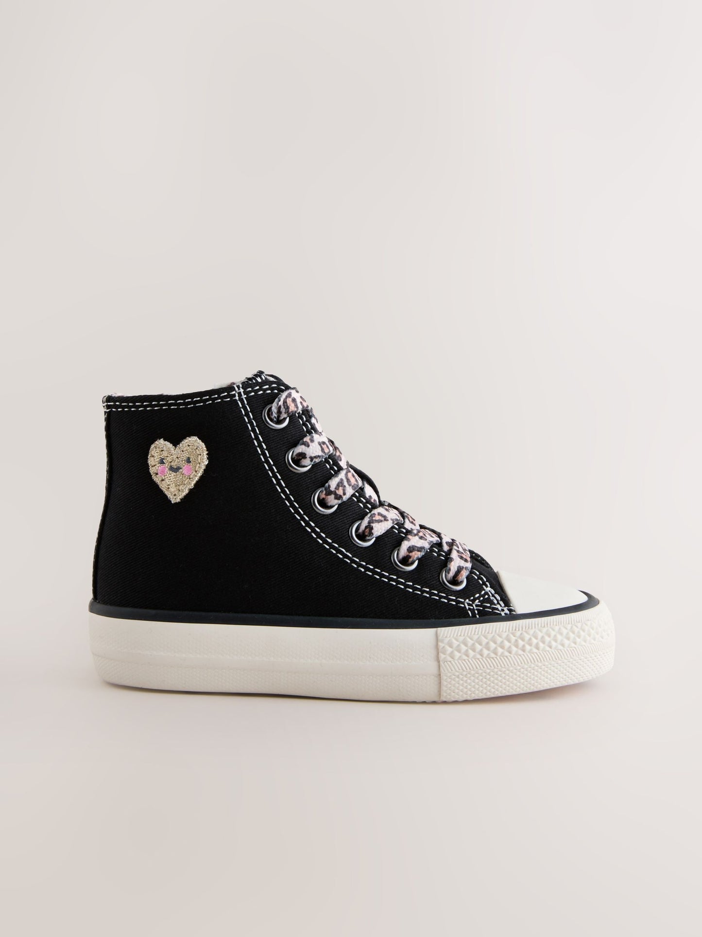 Black/Animal Wide Fit (G) High Top Trainers image 3