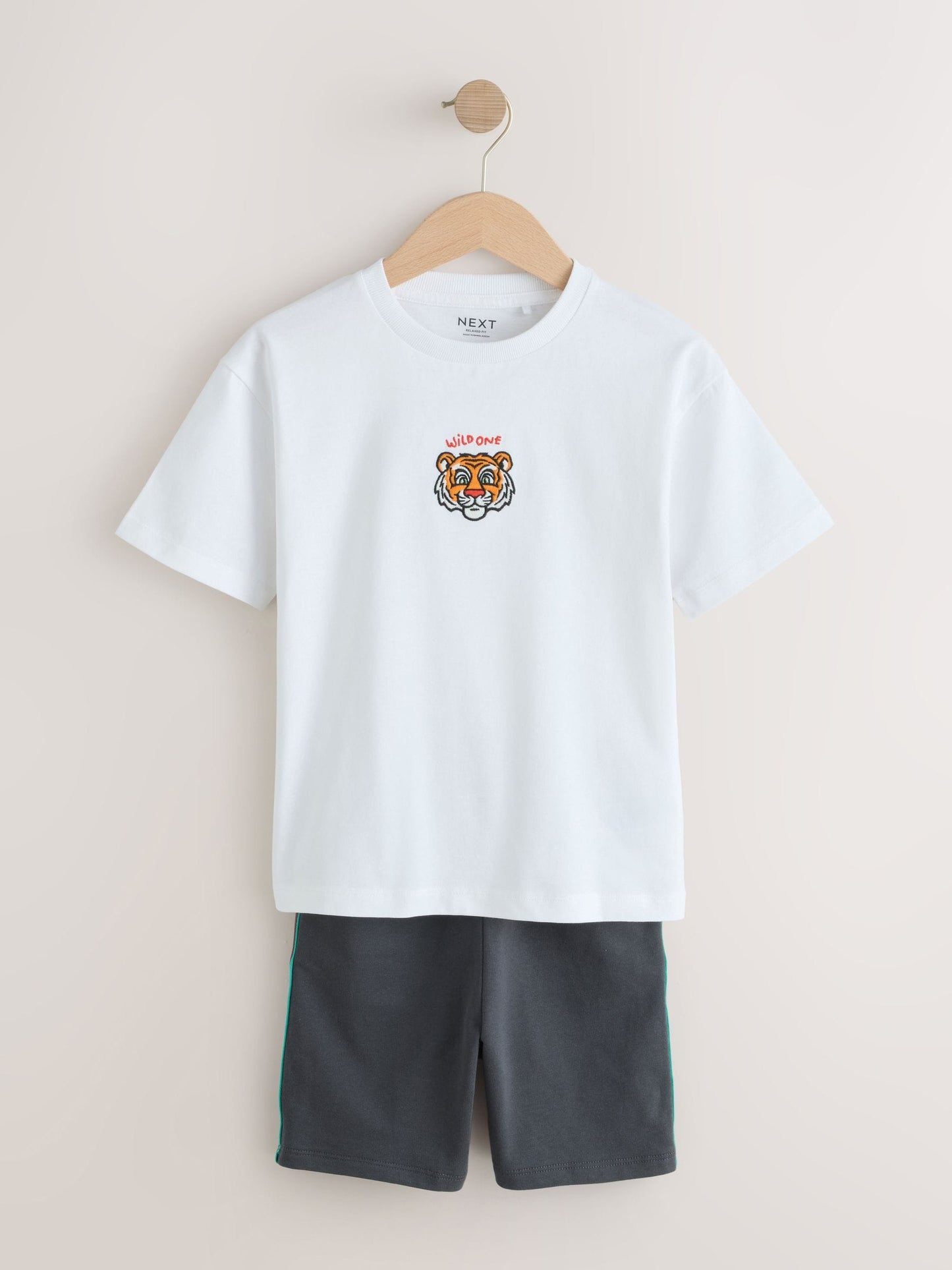 White Tiger Short Sleeve T-Shirt and Shorts Set (3mths-7yrs) image 1