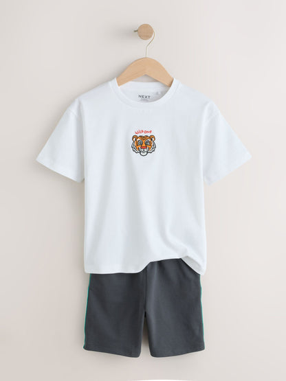 White Tiger Short Sleeve T-Shirt and Shorts Set (3mths-7yrs) image 3