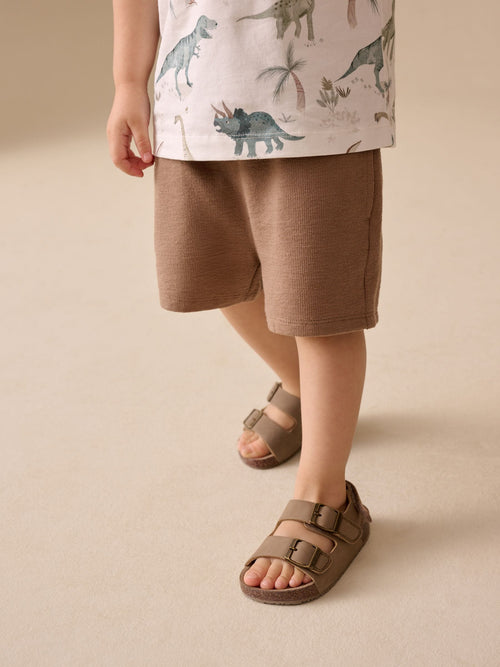 Tan Brown Textured Shorts (3mths-7yrs) image 1