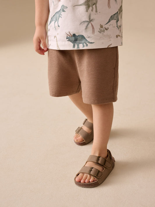 Tan Brown Textured Shorts (3mths-7yrs) image 1