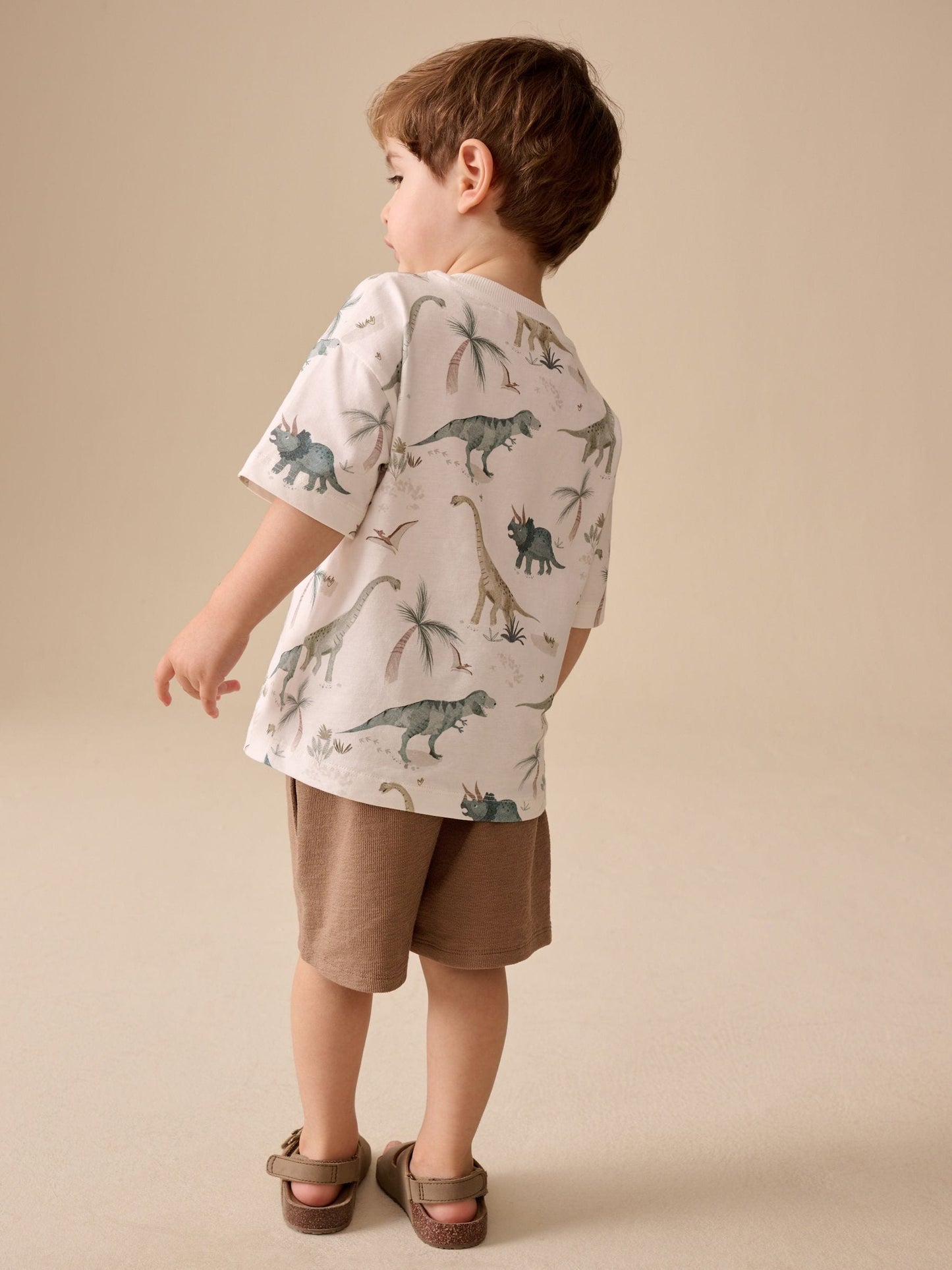 Tan Brown Textured Shorts (3mths-7yrs) image 3