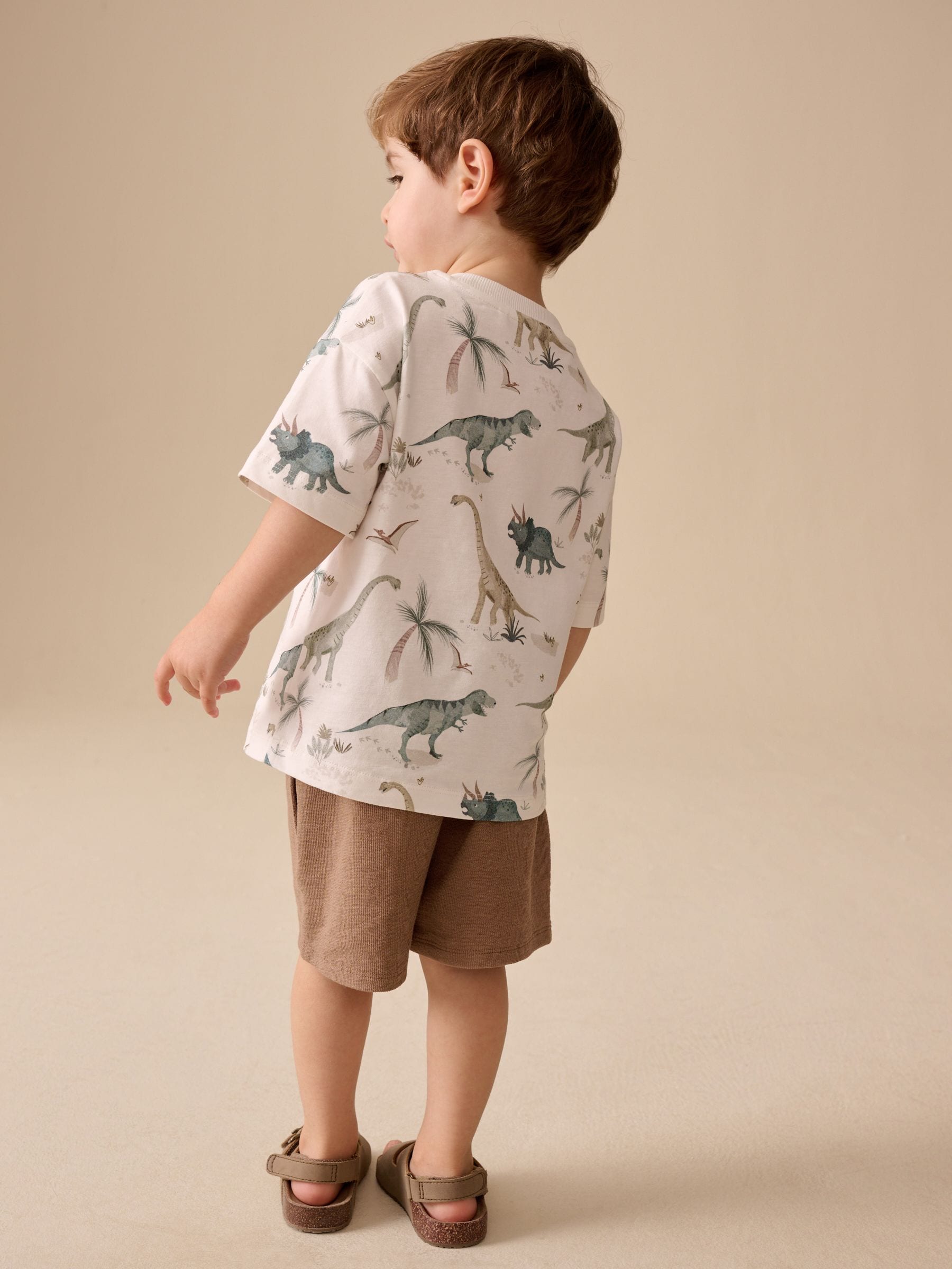 Tan Brown Textured Shorts (3mths-7yrs) image 3