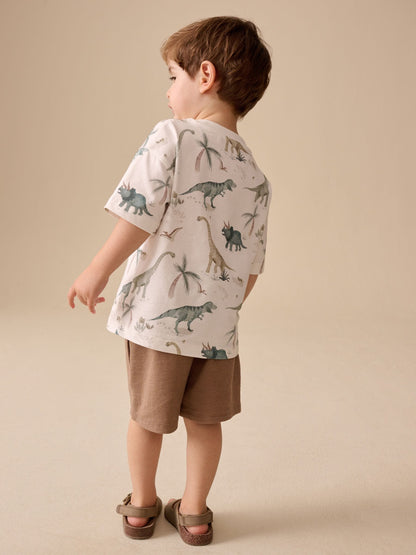 Tan Brown Textured Shorts (3mths-7yrs) image 3