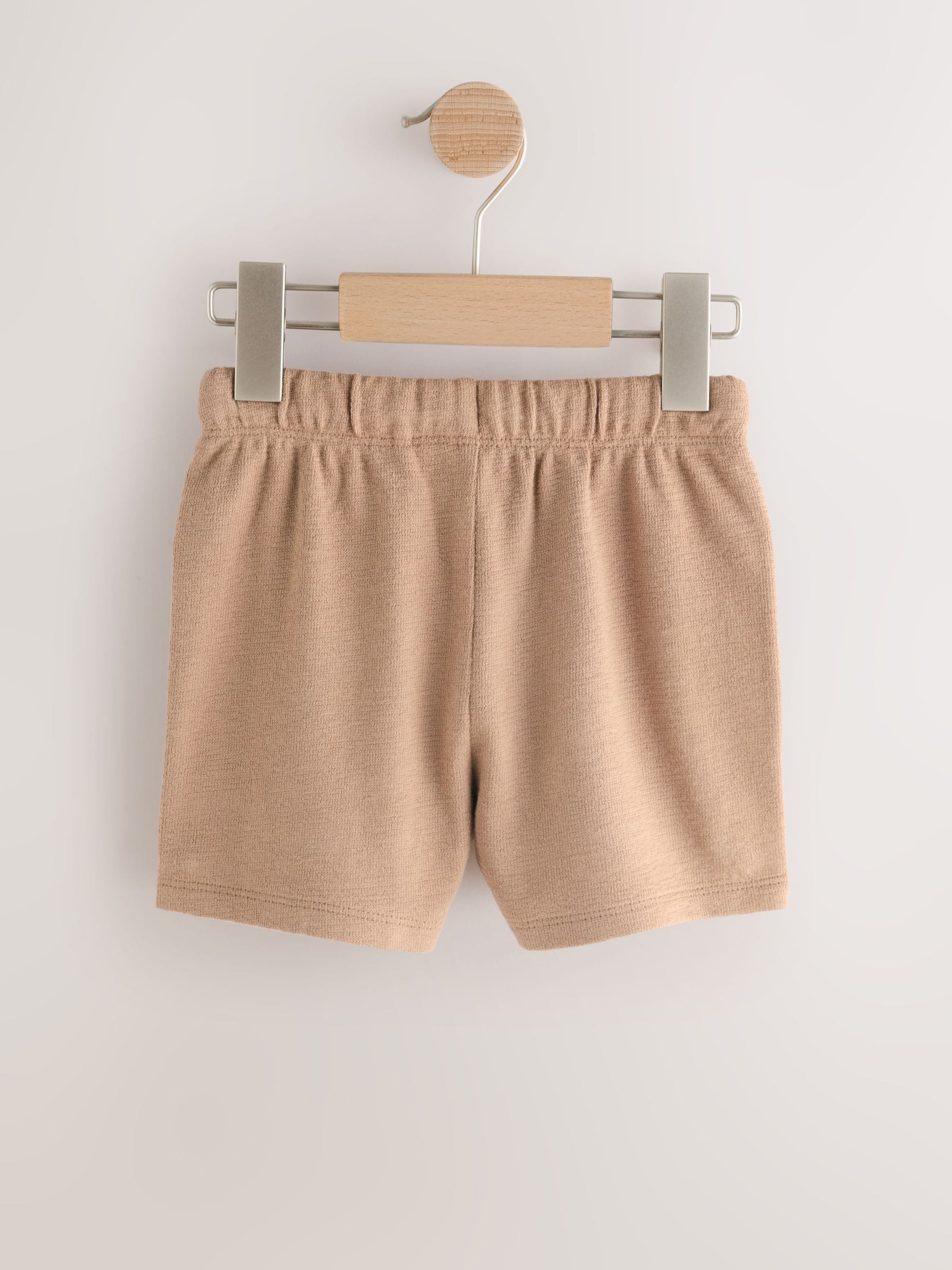 Tan Brown Textured Shorts (3mths-7yrs) image 6