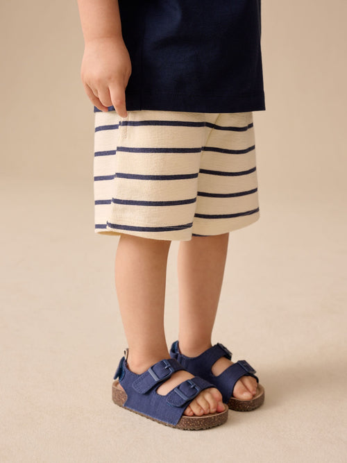 Blue/White Stripe Textured Shorts (3mths-7yrs) image 1