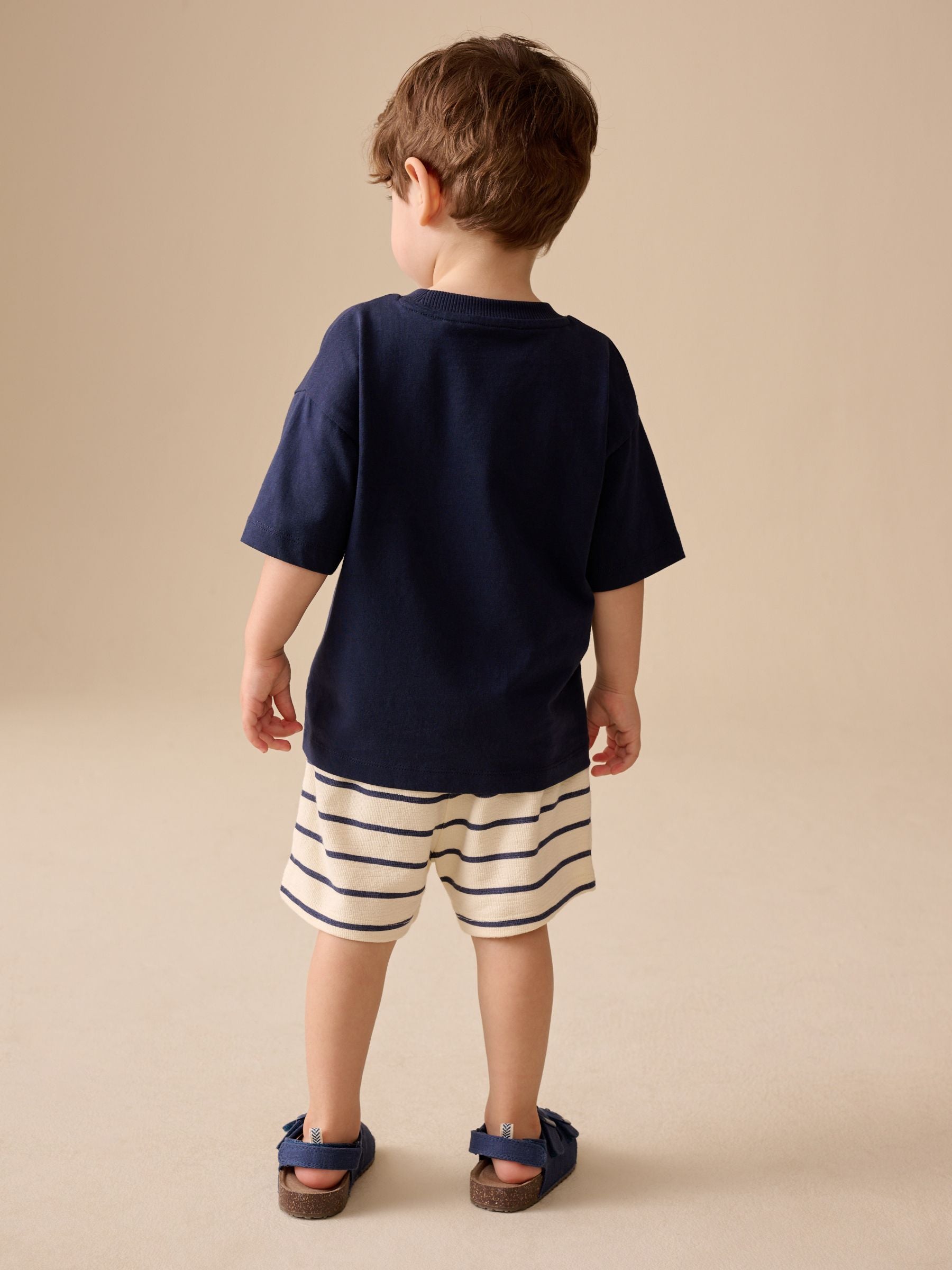 Dsiney Kidz - Blue/White Stripe Textured Shorts (3mths-7yrs) image 2