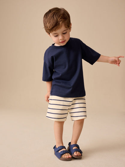 Dsiney Kidz - Blue/White Stripe Textured Shorts (3mths-7yrs) image 3