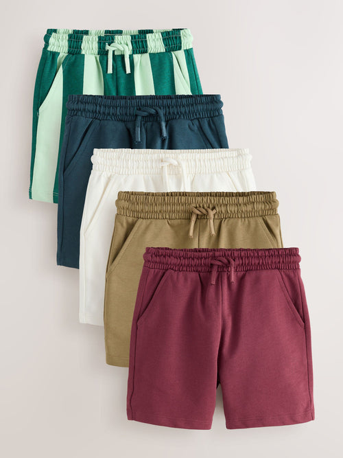 Navy Blue/ Tan/ Ecru/ Stripe Jersey Shorts 5 Pack (3mths-7yrs) image 1