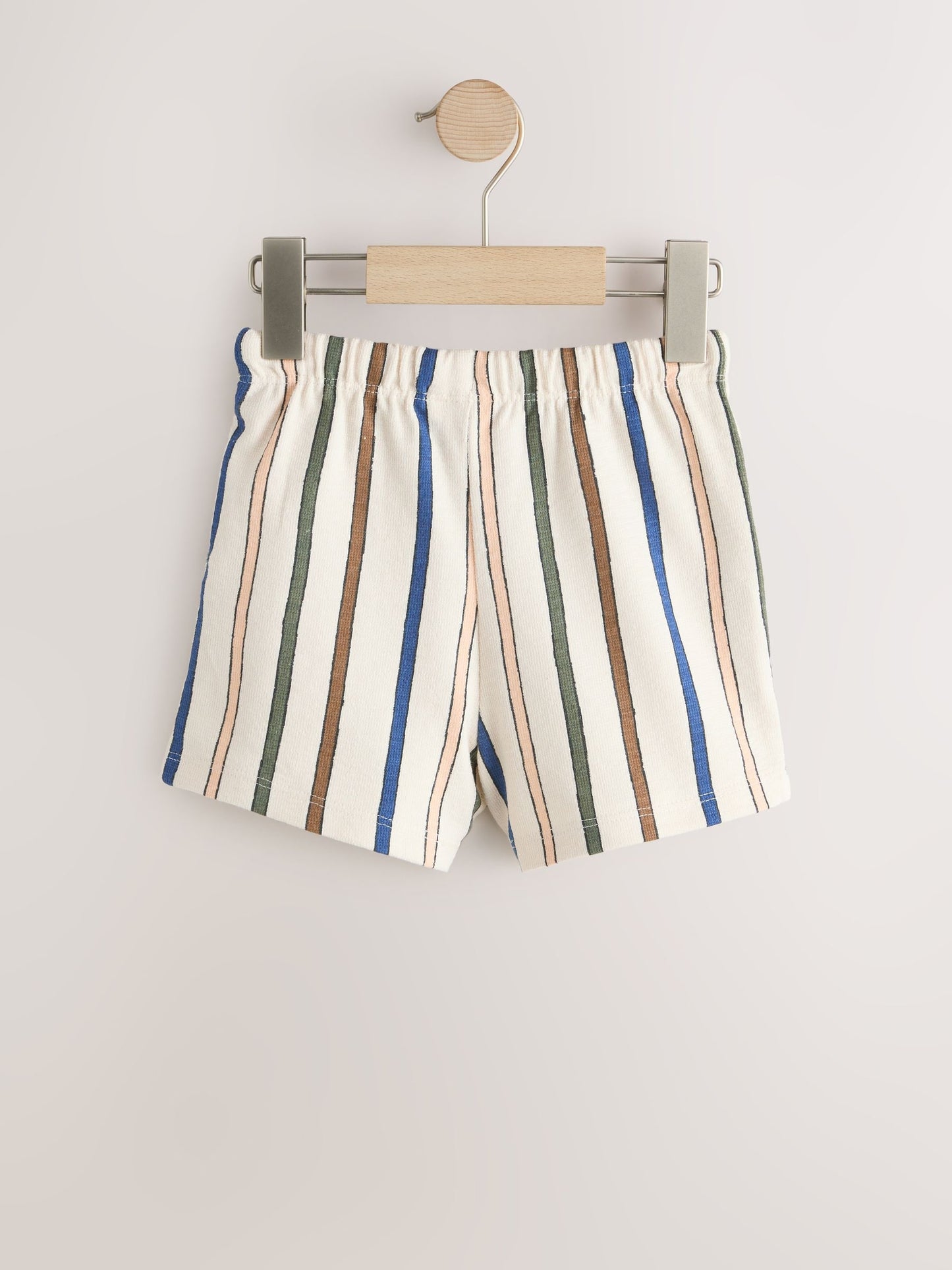 Dsiney Kidz - Sage Green Soft Yellow and Pastel Stripe Textured Shorts 3 Pack (3mths-7yrs) image 4