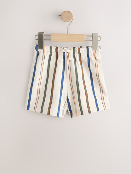 Dsiney Kidz - Sage Green Soft Yellow and Pastel Stripe Textured Shorts 3 Pack (3mths-7yrs) image 5