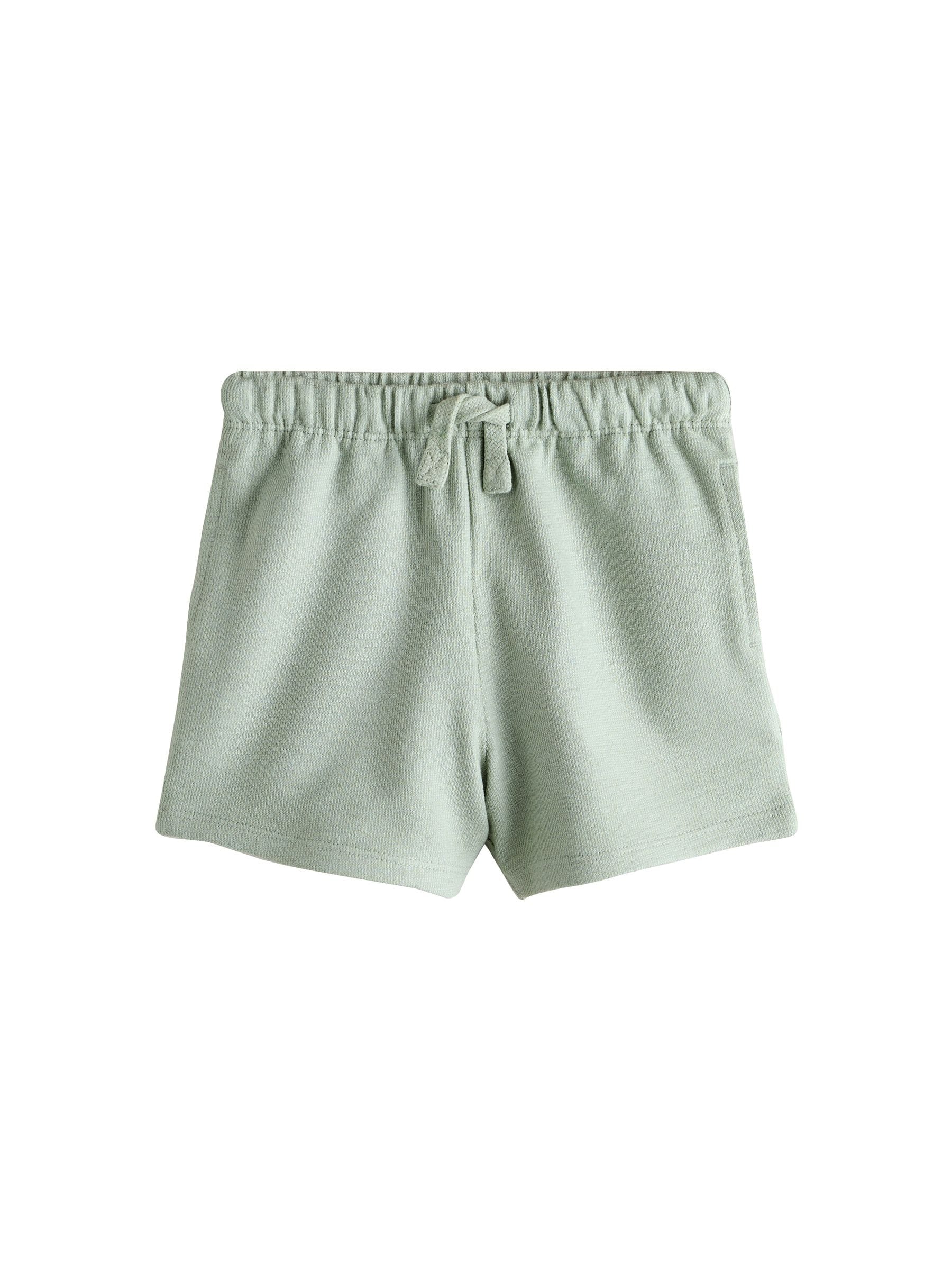 Dsiney Kidz - Sage Green Soft Yellow and Pastel Stripe Textured Shorts 3 Pack (3mths-7yrs) image 6