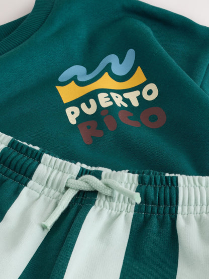 Dark Green Crew Neck Sweatshirt and Shorts Set (3mths-7yrs) (3mths-7yrs) image 10