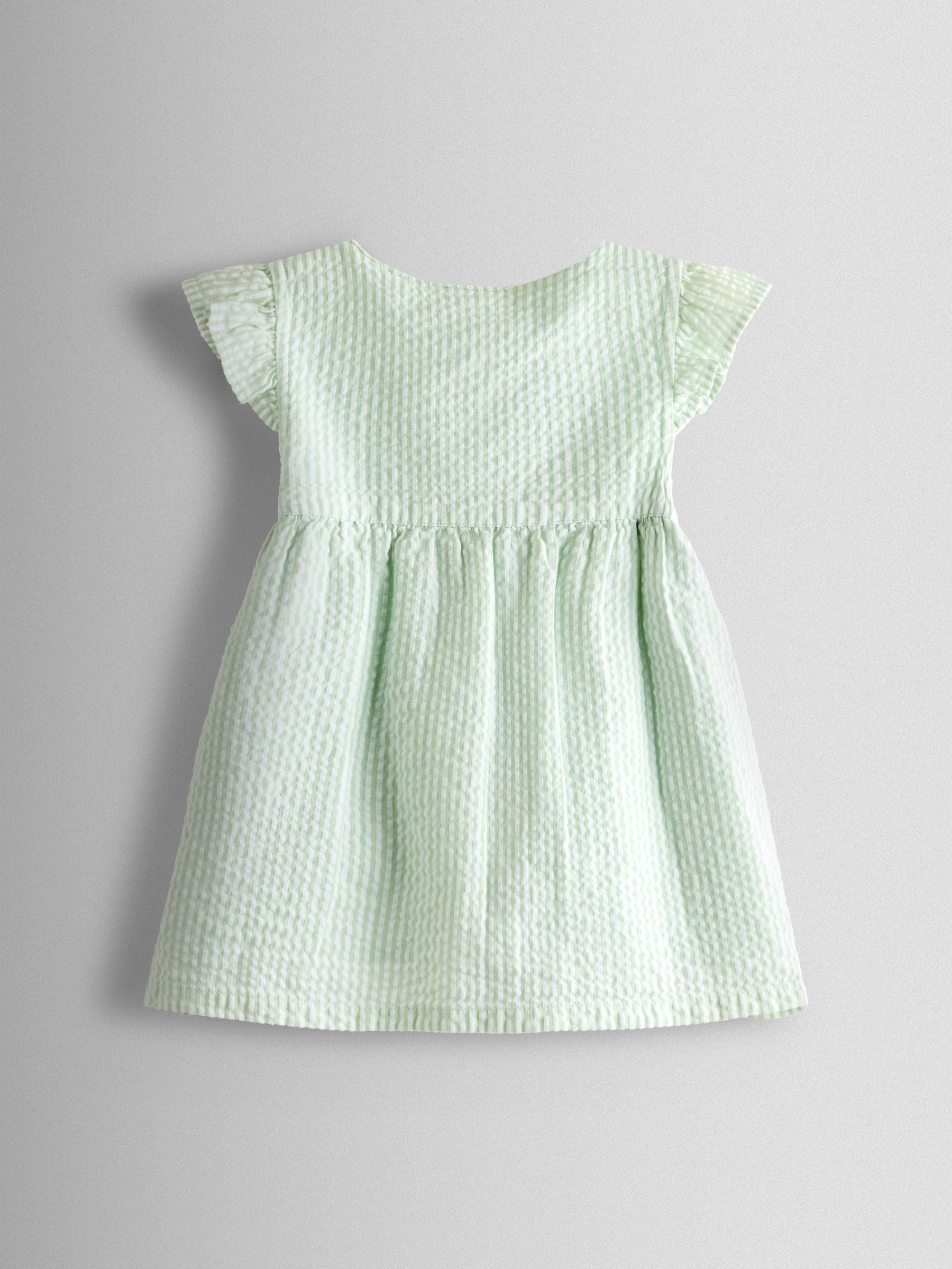 JoJo Maman Bébé Green Duck Frill Dress & Knicker Set image 4