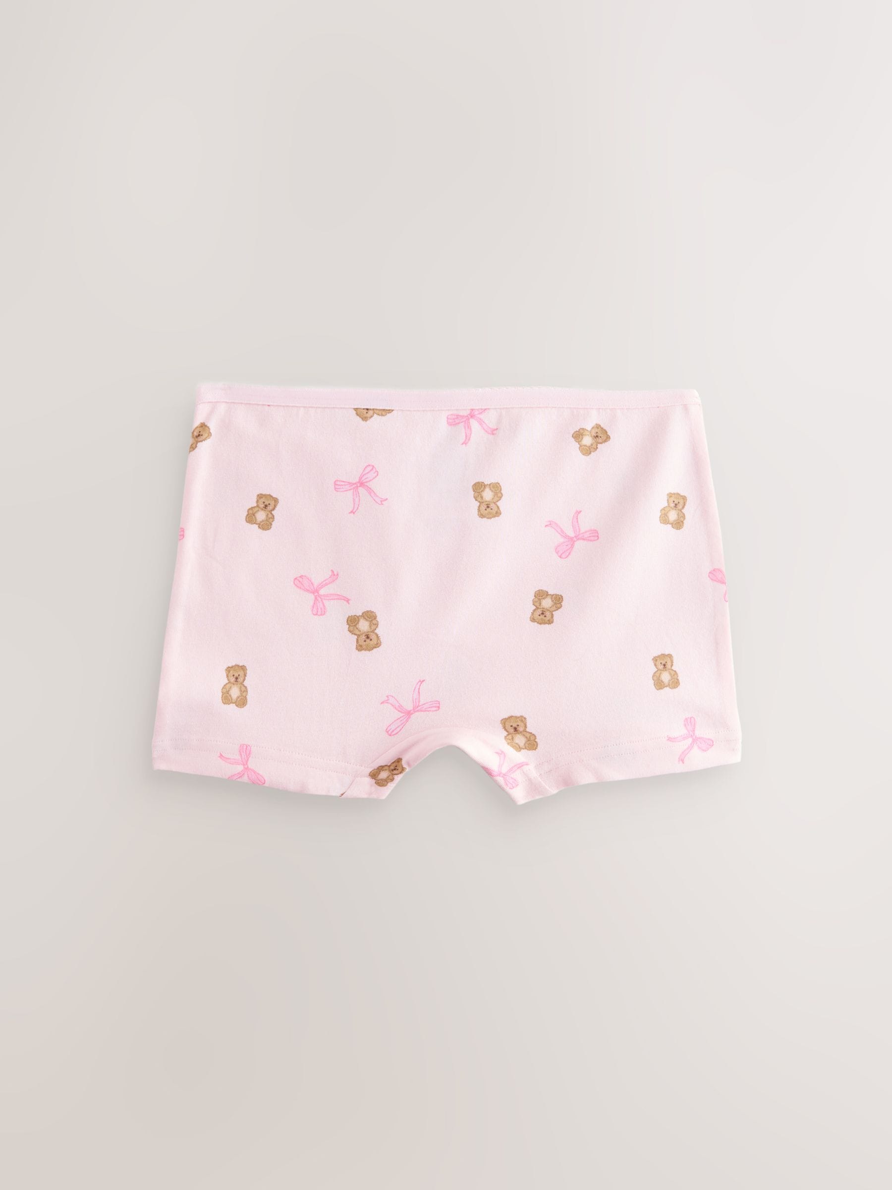 Pink Bear/Bow Short Briefs 5 Pack (2-16yrs) image 6