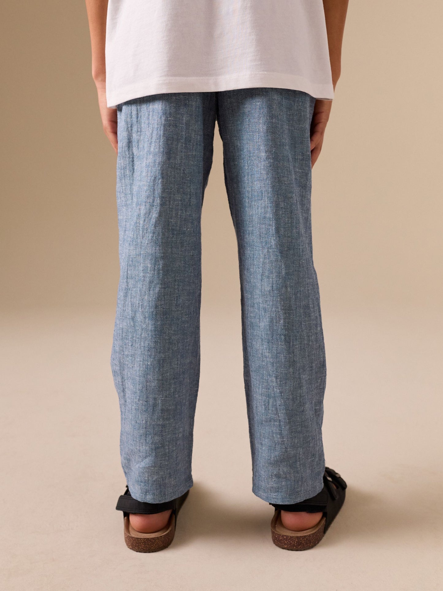 Dsiney Kidz - Blue Linen Blend Pull On Trousers (3-16yrs) image 3