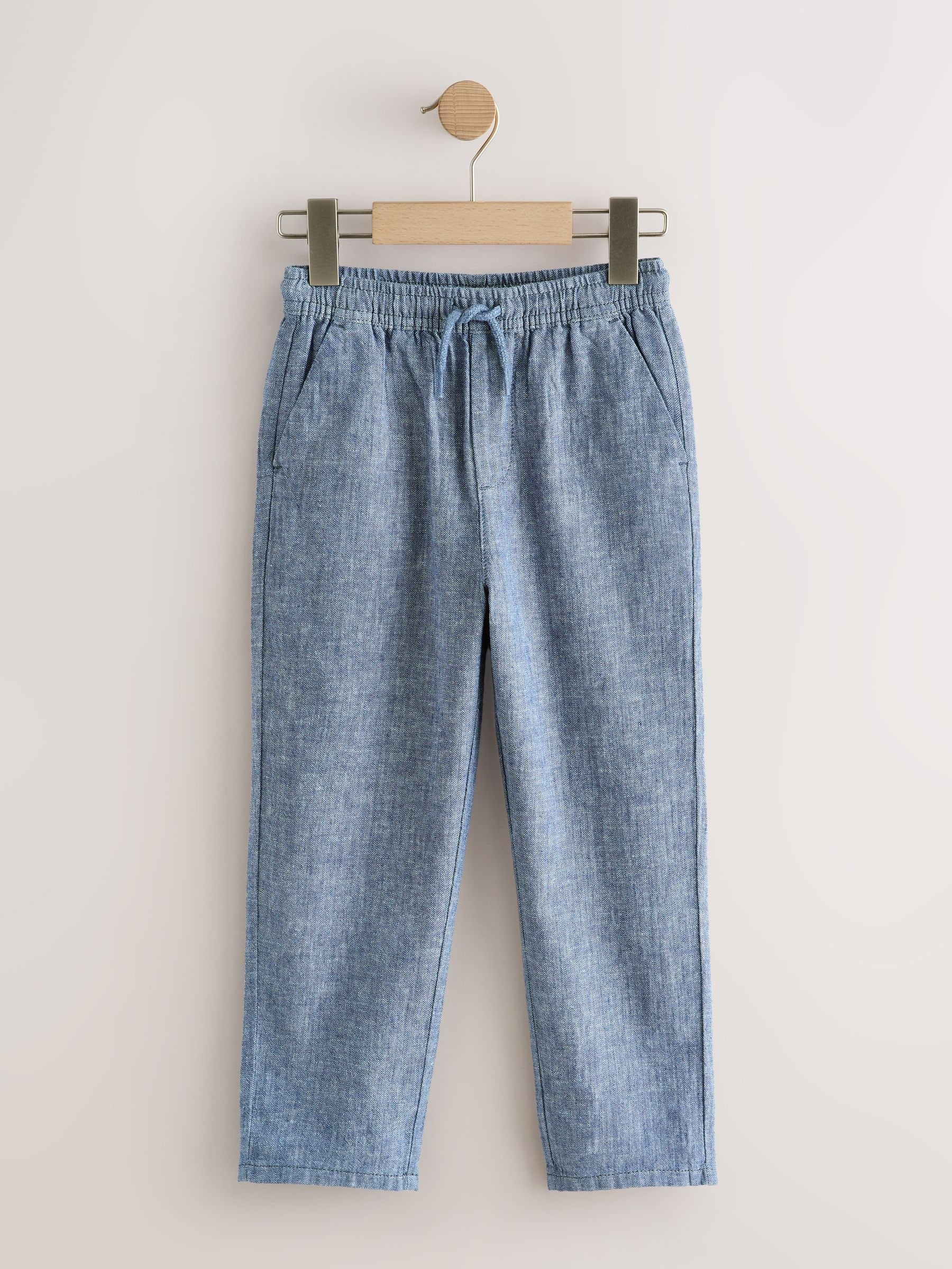 Dsiney Kidz - Blue Linen Blend Pull On Trousers (3-16yrs) image 5