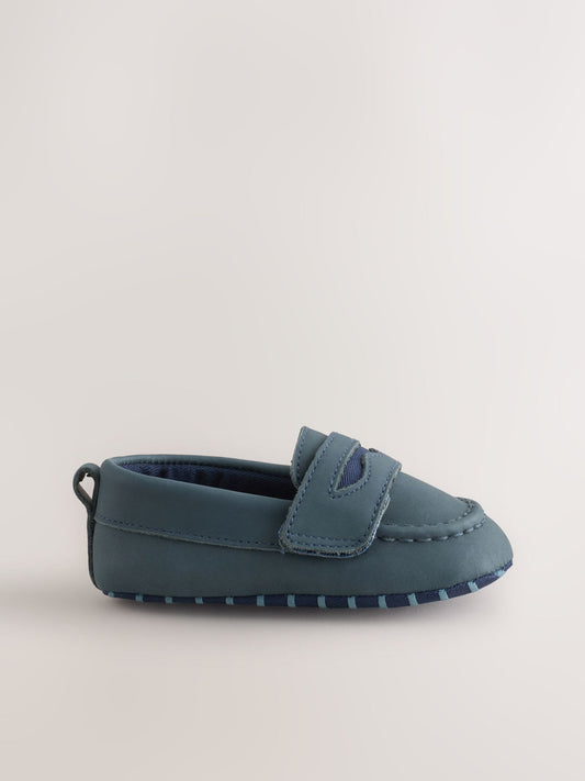 Navy Touch Fastening Baby Loafers (0-2mths) image 2