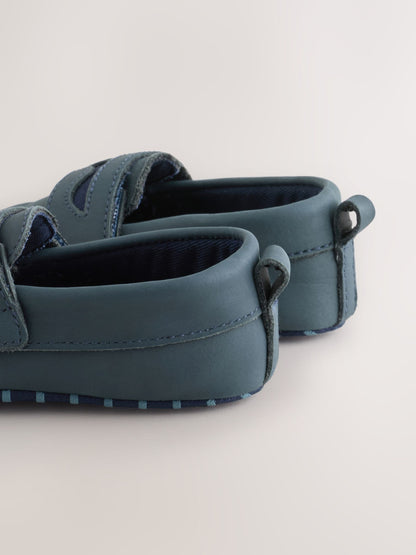Navy Touch Fastening Baby Loafers (0-2mths) image 4