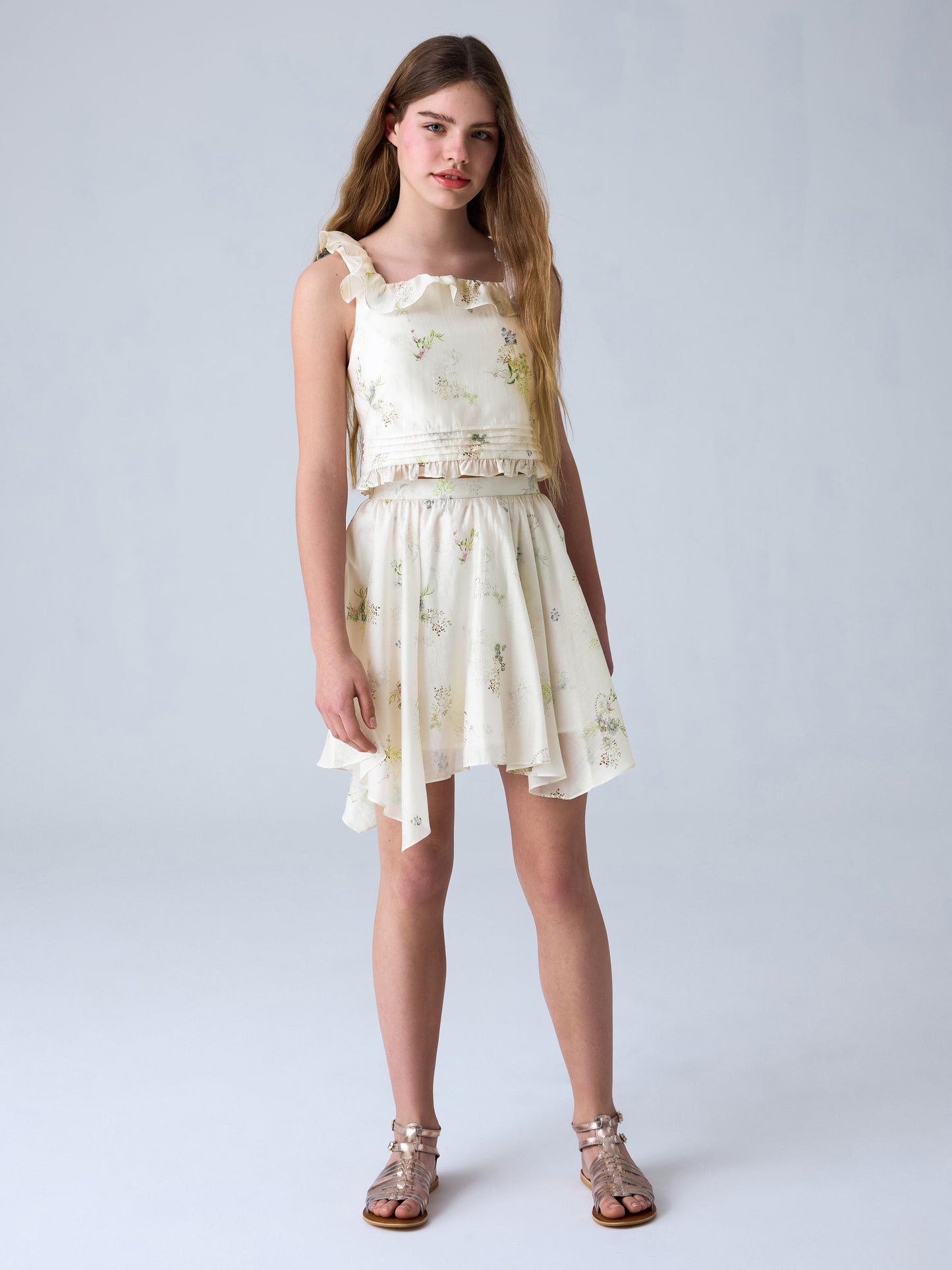 Dsiney Kidz - smALLSAINTS Cream Sienna Ruffle Top and Skirt Set image 1