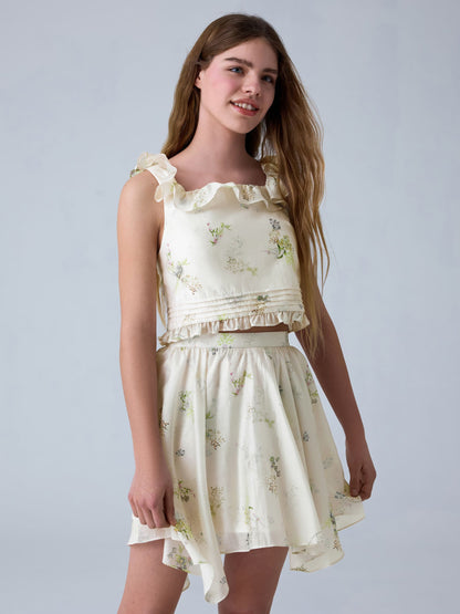 Dsiney Kidz - smALLSAINTS Cream Sienna Ruffle Top and Skirt Set image 2