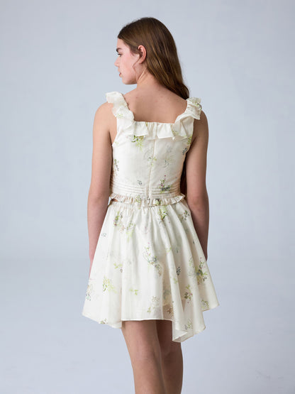 Dsiney Kidz - smALLSAINTS Cream Sienna Ruffle Top and Skirt Set image 3