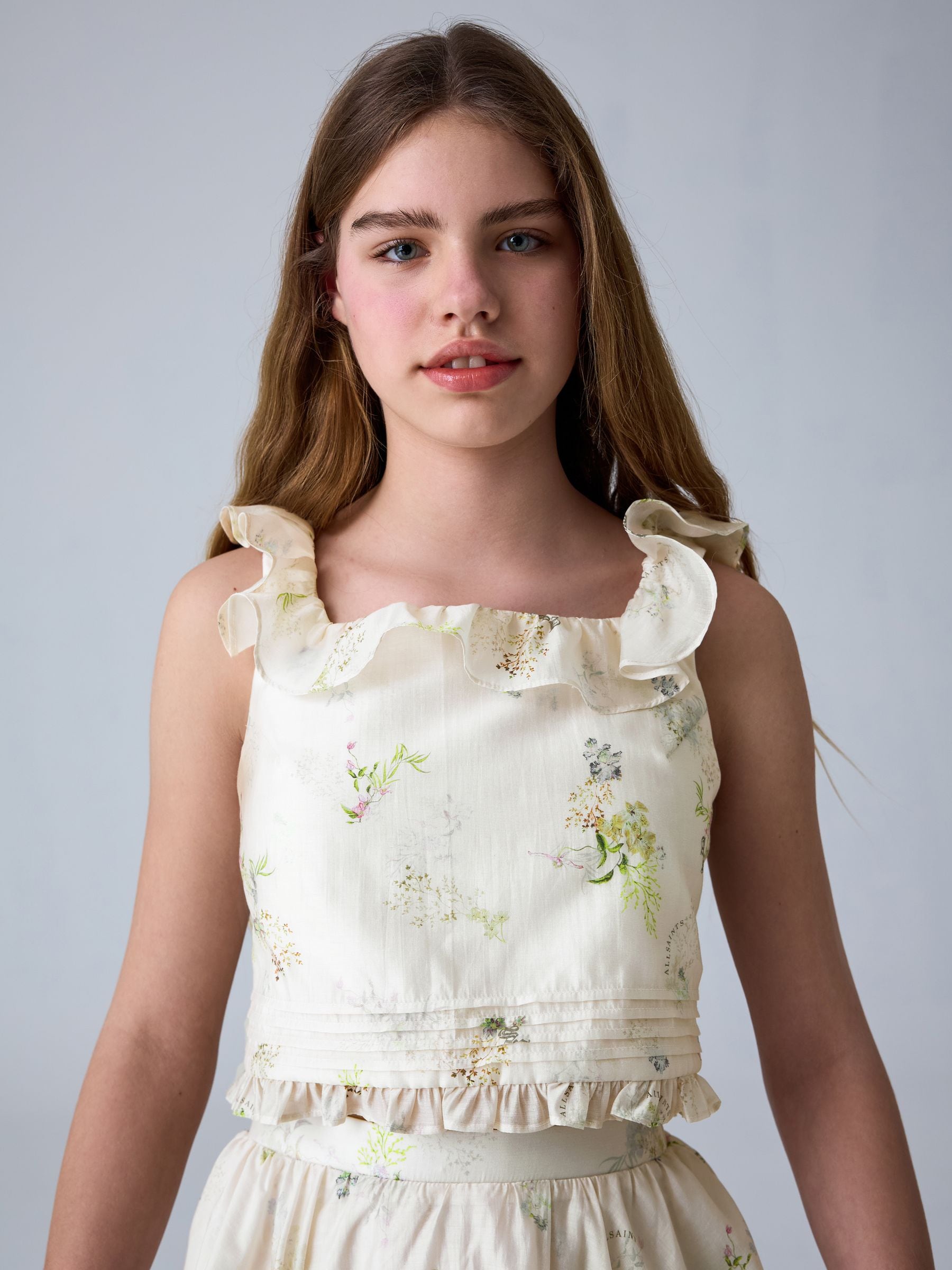 Dsiney Kidz - smALLSAINTS Cream Sienna Ruffle Top and Skirt Set image 4