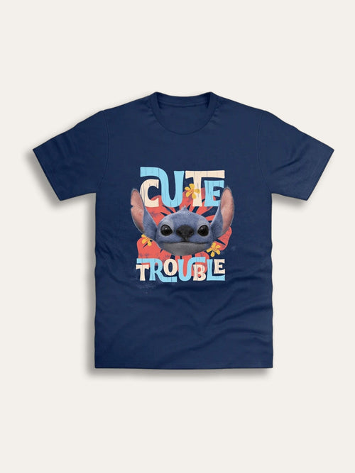 Brand Threads Blue Disney Lilo and Stitch Movie T-Shirt image 1