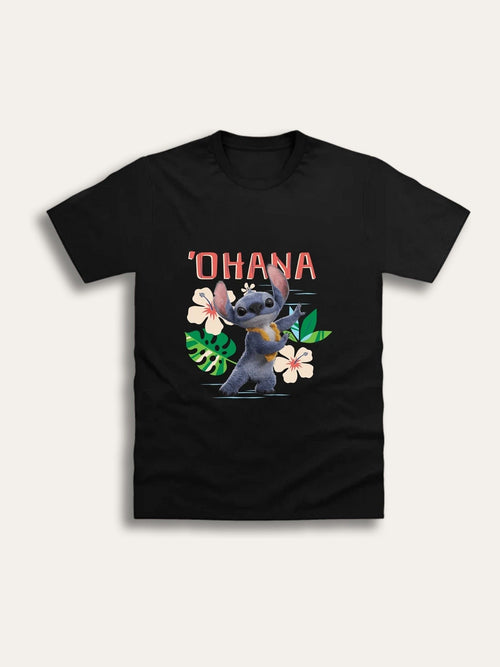 Brand Threads Black Disney Lilo and Stitch Movie T-Shirt image 1