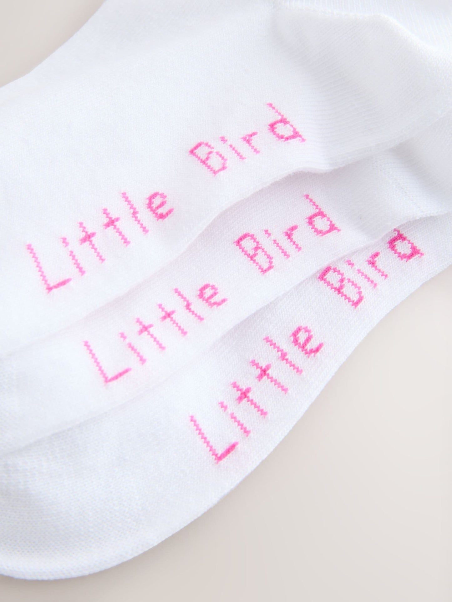Little Bird by Jools Oliver White Pastel Rainbow Stripe Trainer Socks 3 Pack image 3