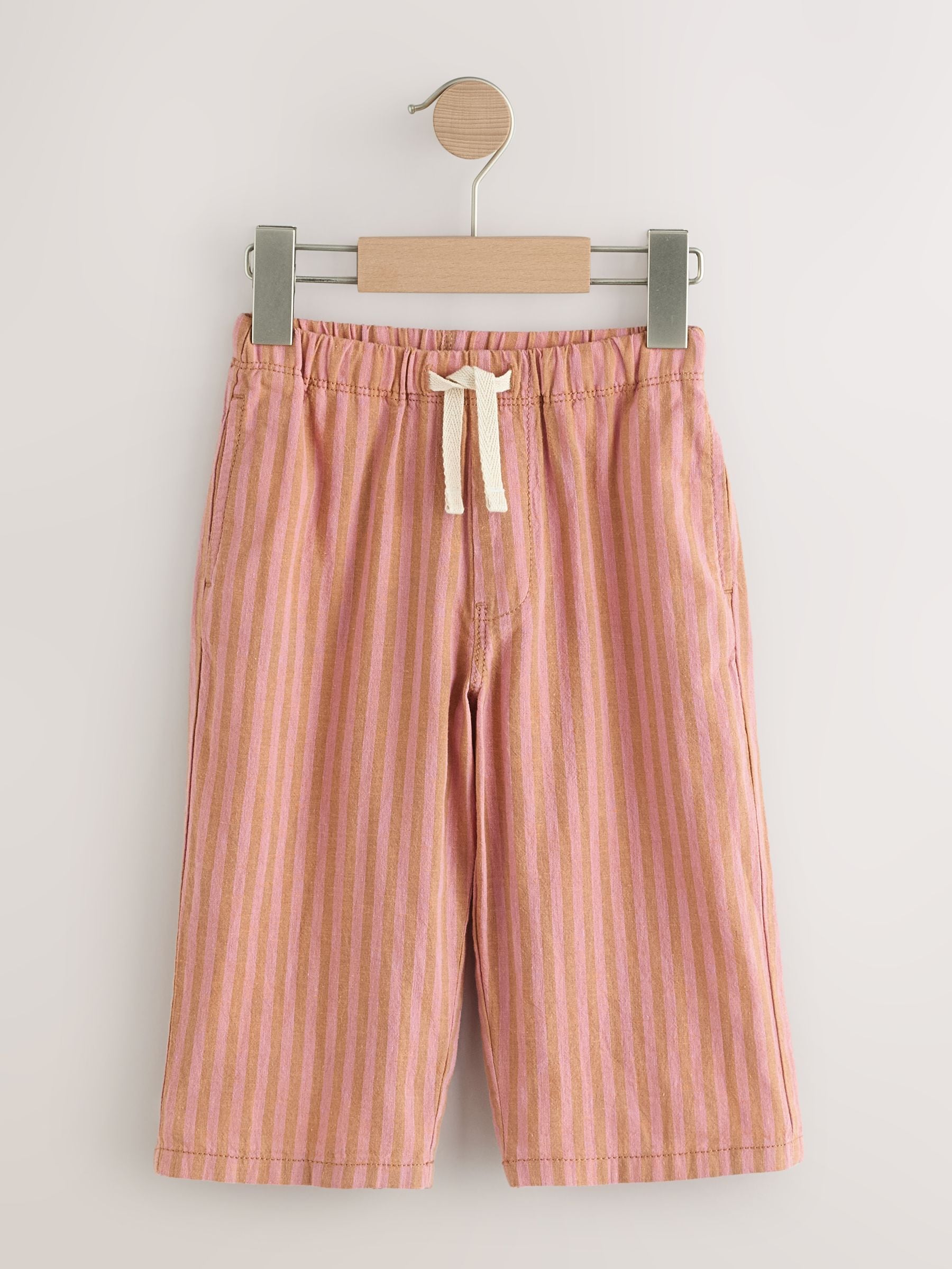 Red Stripe Wide Fit Linen Blend Pull on Trousers (3mths-7yrs) image 4