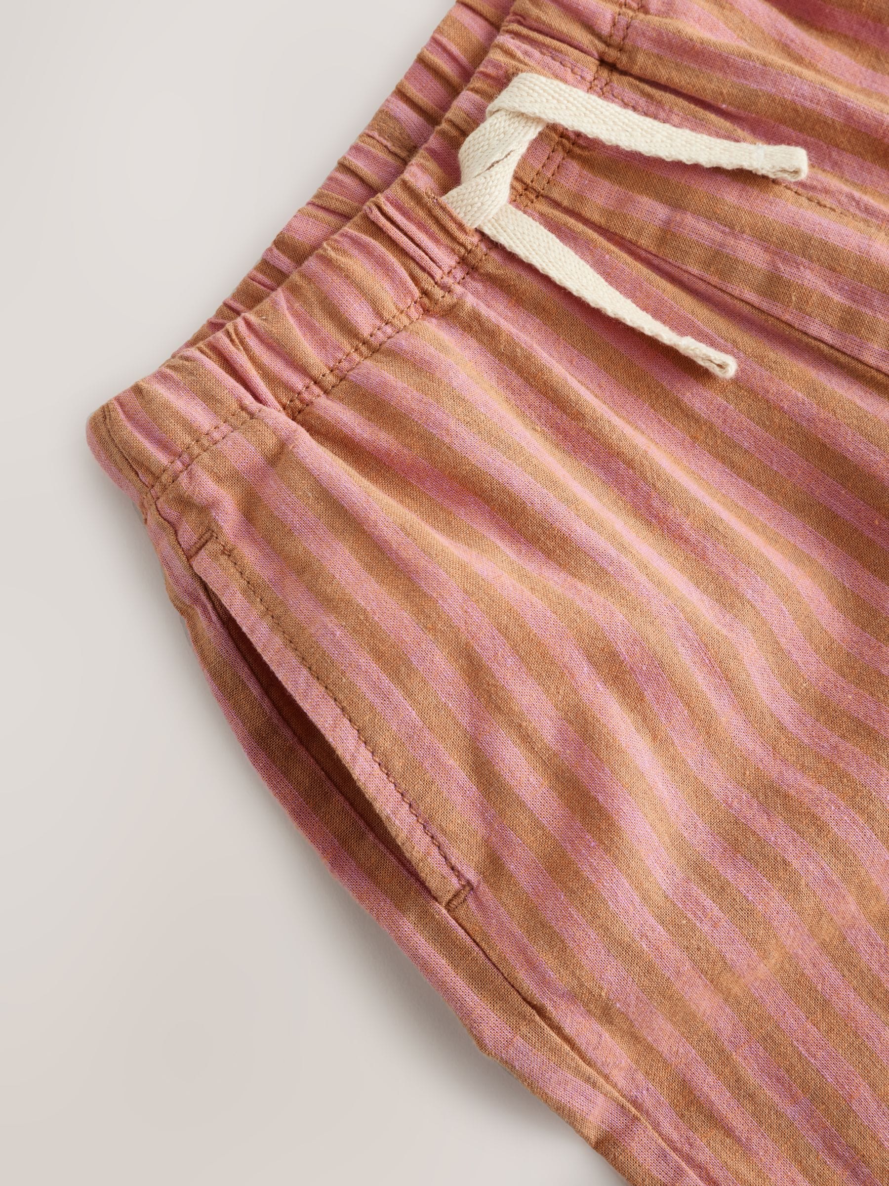 Red Stripe Wide Fit Linen Blend Pull on Trousers (3mths-7yrs) image 7