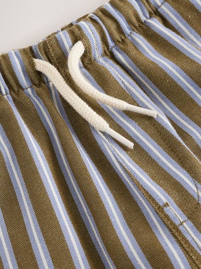 Khaki/Blue Stripe Side Pocket Wide Trousers (3mths-7yrs) image 7