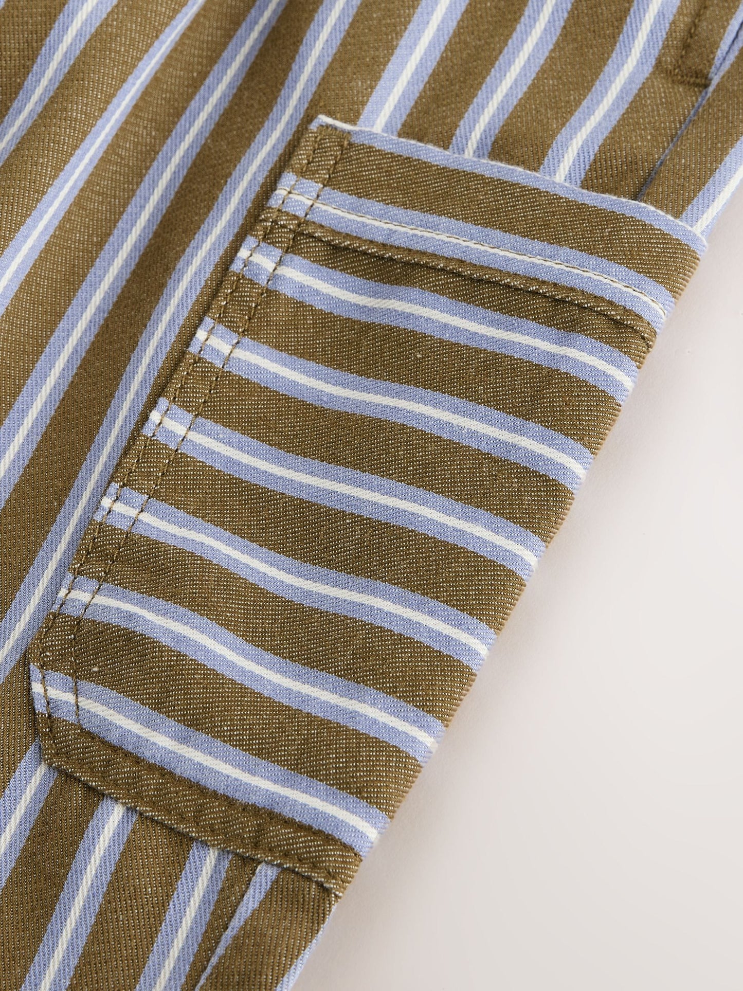 Khaki/Blue Stripe Side Pocket Wide Trousers (3mths-7yrs) image 8