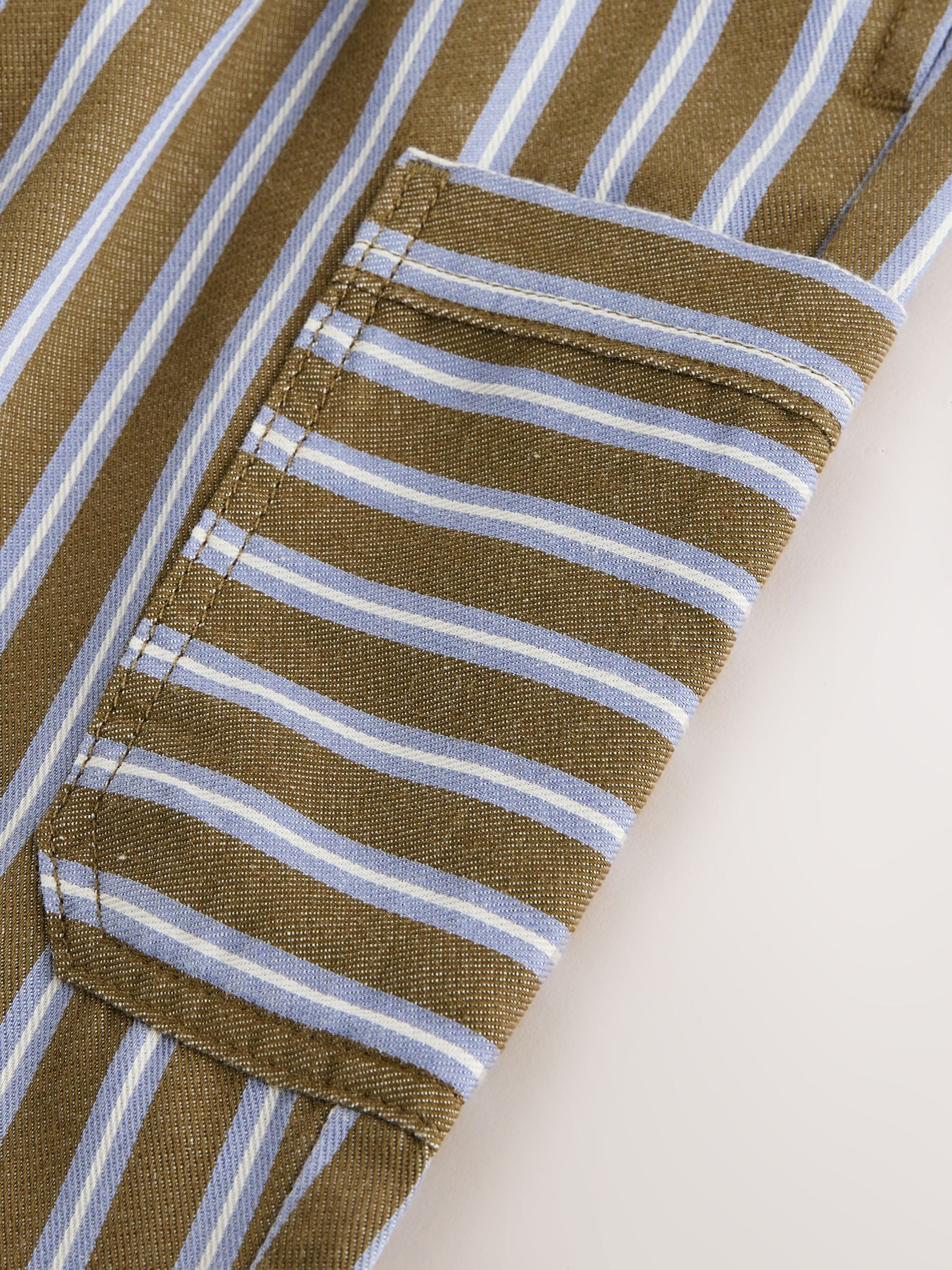 Khaki/Blue Stripe Side Pocket Wide Trousers (3mths-7yrs) image 8