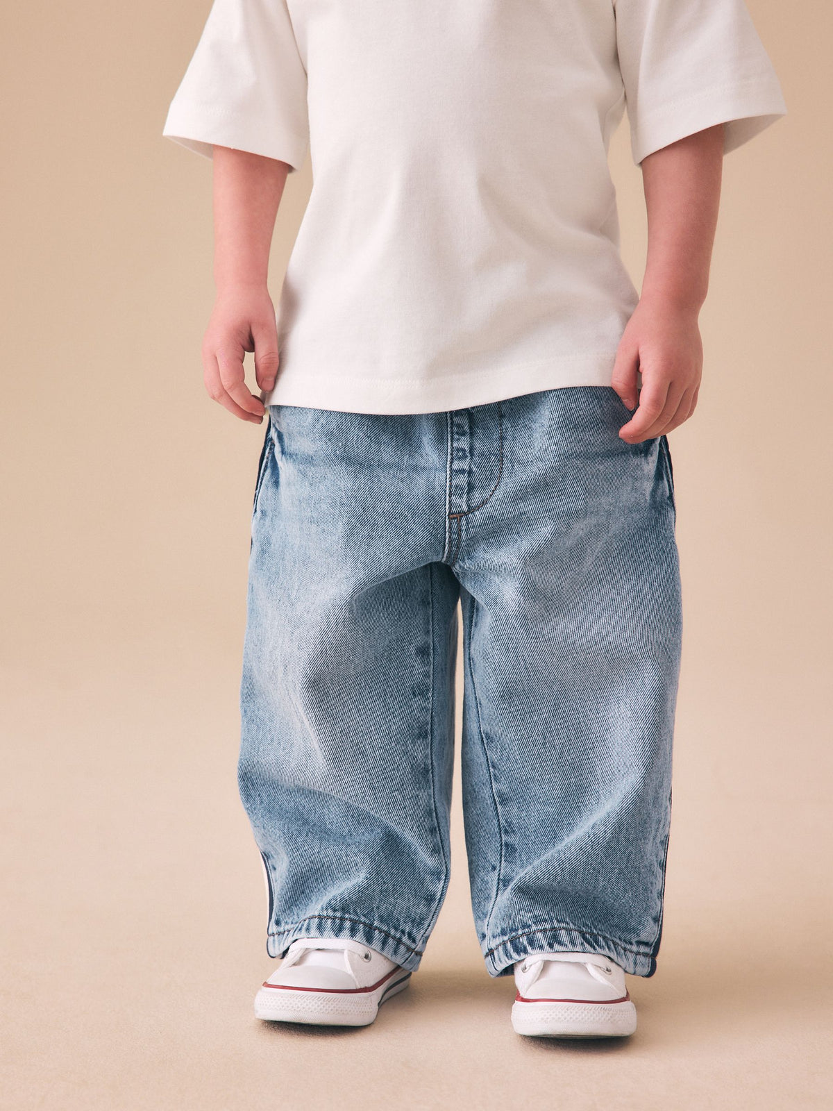 Dsiney Kidz - Light Blue Side Stripe Wide Fit Jeans (3mths-7yrs) image 5