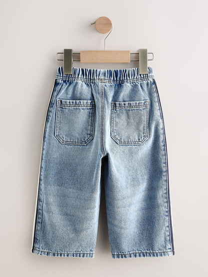 Dsiney Kidz - Light Blue Side Stripe Wide Fit Jeans (3mths-7yrs) image 7